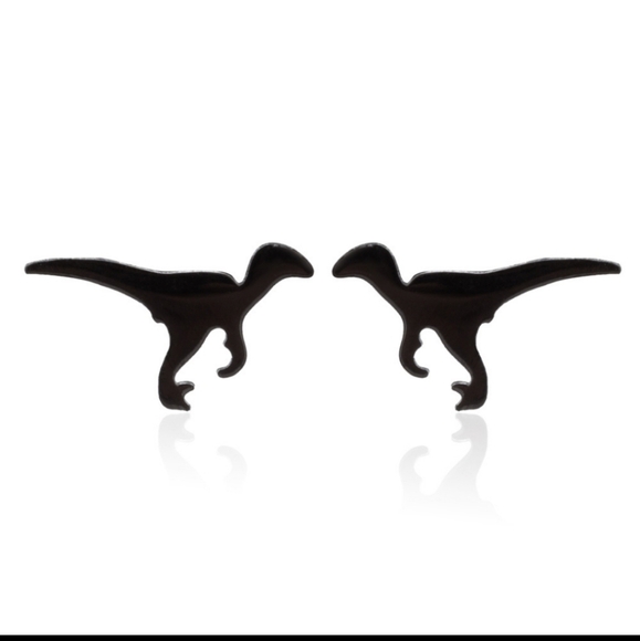 🔥LAST PAIR🔥 Velociraptor Dinosaur Stud Earrings, Unisex - Picture 4 of 7